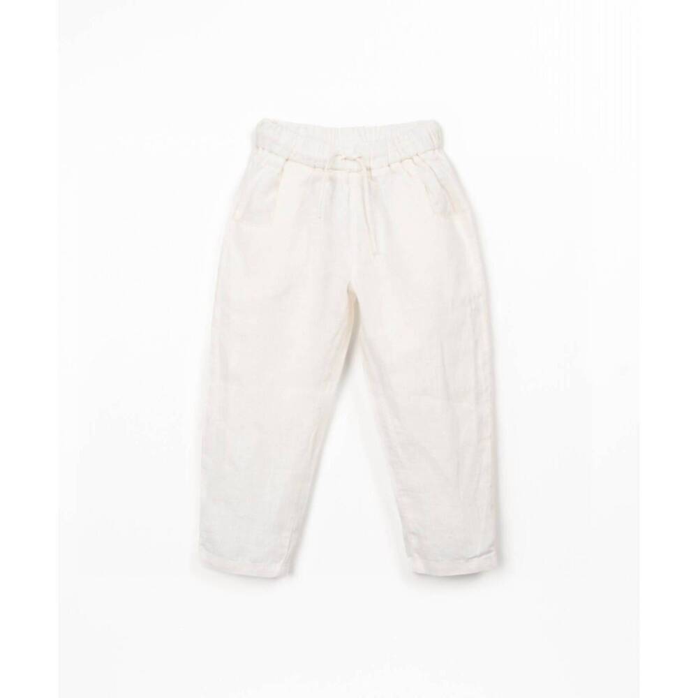 NEW PLAY UP kids linen trousers with pockets in white